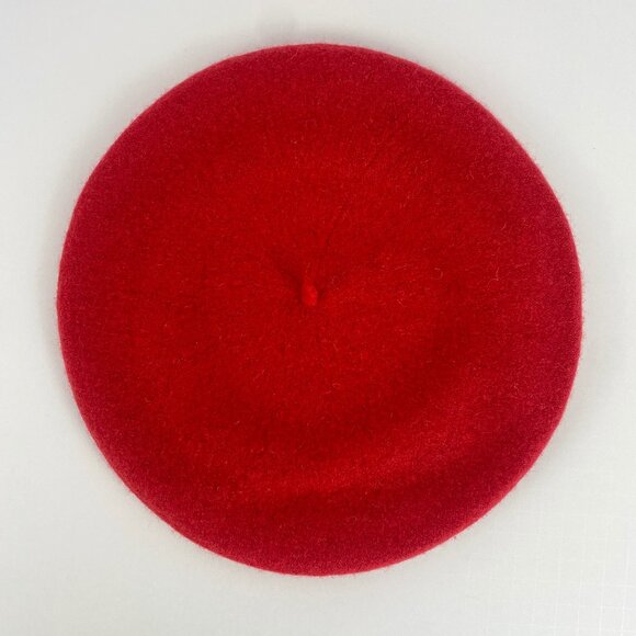 Classic Red French Beret Parisian Cap 100% Wool Blend - Picture 9 of 15
